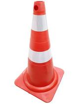 Cone P/ Sinalização Flexivel C/ Faixa Auto Adesiva 75CM Cor: Laranja - EPI360