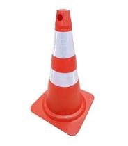 Cone P/ Sinalização Flexivel C/ Faixa Refletiva (NBR 15071) 75CM Cor: Laranja/Branco -EPI 360
