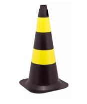 Cone P/ Sinalização Rigido Cor: Preto/ Amarelo 50CM -EPI 360 / PLASTCOR