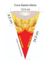 Cone para Batata Frita Média - 100 Unidades - SAMPA CAIXAS