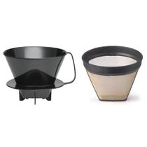 Cone para preparo de café Fino tamanho 4 com filtro de malha dourada