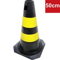 Cone para Sinalização e Segurança PLT Preto e Amarelo 50cm