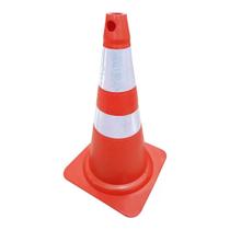 Cone Plastcor PVC Flexível Laranja e Branco 75CM
