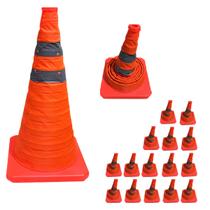 Cone Portatil Flexivel Kit 15 Uni Sinalizador Dobravel Retratil Obra Segurança Estacionamento Estrada Rodovia Cone Portatil Flexivel Kit 15 Uni Sinalizador Dobravel Retratil Obra Segurança Estacionamento Estrada Rodovia
