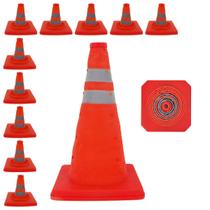 Cone Portatil Kit 10 Uni Sinalizador Flexivel Dobravel Retratil Obra Segurança Estacionamento Estrada Rodovia Balizador Cone Portatil Kit 10 Uni Sinalizador Flexivel Dobravel Retratil Obra Segurança Estacionamento Estrada Rodovia Balizador
