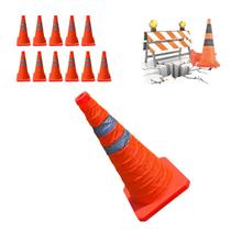 Cone Portatil Kit 11 Uni Retratil Sinalizador Obra Flexivel Baliza Rodovia Estrada Alerta Viario Segurança Dobravel Cone Portatil Kit 11 Uni Retratil Sinalizador Obra Flexivel Baliza Rodovia Estrada Alerta Viario Segurança Dobravel