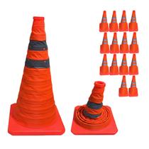 Cone Portatil Kit 14 Uni Retratil Obra Sinalizador Flexivel Baliza Rodovia Segurança Dobravel Estrada Alerta Viario Cone Portatil Kit 14 Uni Retratil Obra Sinalizador Flexivel Baliza Rodovia Segurança Dobravel Estrada Alerta Viario