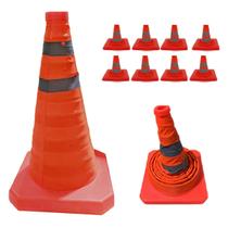 Cone Portatil Kit 8 Uni Retratil Sinalizador Obra Flexivel Baliza Rodovia Estrada Alerta Viario Segurança Dobravel Cone Portatil Kit 8 Uni Retratil Sinalizador Obra Flexivel Baliza Rodovia Estrada Alerta Viario Segurança Dobravel