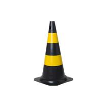 Cone preto e amarelo - 50cm - plt plastcor