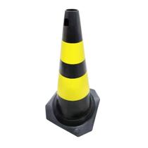 Cone PS 70cm Amarelo e Preto Plastcor - Prosafety