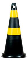 Cone pvc preto amarelo 50 cm kteli Cone pvc preto amarelo 50 cm kteli