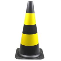Cone PVC Preto/Amarelo de 75CM