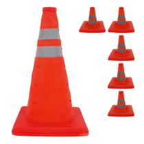Cone Retratil Dobravel Kit 5 Uni Flexivel Obra Estacionamento Segurança Rodovia Sinalizaçao Estrada Rua Balizador Cone Retratil Dobravel Kit 5 Uni Flexivel Obra Estacionamento Segurança Rodovia Sinalizaçao Estrada Rua Balizador