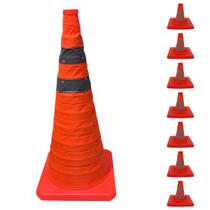 Cone Retratil Dobravel Kit 7 Uni Guarda Rodovia Sinalizador Baliza Aviso Segurança Alerta Viario Estrada Estacionamento Cone Retratil Dobravel Kit 7 Uni Guarda Rodovia Sinalizador Baliza Aviso Segurança Alerta Viario Estrada Estacionamento