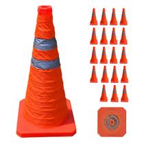 Cone Retratil Estrada Kit 19 Uni Refletivo Sinalizaçao Trafego Obra Portatil Dobravel Segurança Emergencia Balizador Cone Retratil Estrada Kit 19 Uni Refletivo Sinalizaçao Trafego Obra Portatil Dobravel Segurança Emergencia Balizador