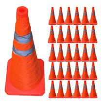 Cone Retratil Flexivel Kit 30 Uni Aviso Obra Baliza Estrada Rodovia Seguranca Sinalizaçao Alerta Dobravel Portatil Cone Retratil Flexivel Kit 30 Uni Aviso Obra Baliza Estrada Rodovia Seguranca Sinalizaçao Alerta Dobravel Portatil