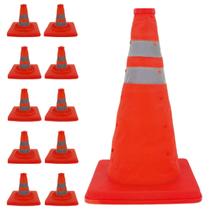 Cone Retratil Kit 10 Uni Sinalizaçao Portatil Obra Trafego Baliza Flexivel Dobravel Segurança Estrada Rua Aviso Alerta Cone Retratil Kit 10 Uni Sinalizaçao Portatil Obra Trafego Baliza Flexivel Dobravel Segurança Estrada Rua Aviso Alerta