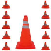 Cone Retratil Kit 10 Uni Sinalizador Portatil Dobravel Flexivel Segurança Obra Estacionamento Estrada Trafego Rodovia Cone Retratil Kit 10 Uni Sinalizador Portatil Dobravel Flexivel Segurança Obra Estacionamento Estrada Trafego Rodovia