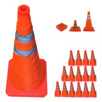 Cone Retratil Kit 15 Uni Sinalizaçao Portatil Dobravel Estrada Rodovia Balizador Flexivo Obra Segurança Emergencia Cone Retratil Kit 15 Uni Sinalizaçao Portatil Dobravel Estrada Rodovia Balizador Flexivo Obra Segurança Emergencia