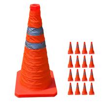 Cone Retratil Kit 16 Uni Sinalizaçao Portatil Dobravel Construçao Balizador Trafego Obra Estacionamento Segurança Cone Retratil Kit 16 Uni Sinalizaçao Portatil Dobravel Construçao Balizador Trafego Obra Estacionamento Segurança