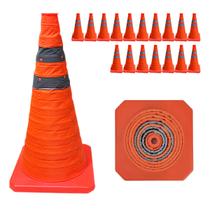 Cone Retratil Kit 17 Sinalizaçao Alerta Flexivel Aviso Seguranca Obra Baliza Estrada Rodovia Dobravel Portatil Cone Retratil Kit 17 Sinalizaçao Alerta Flexivel Aviso Seguranca Obra Baliza Estrada Rodovia Dobravel Portatil