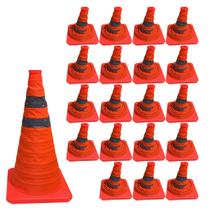 Cone Retratil Kit 21 Uni Sinalizaçao Portatil Dobravel Estrada Rodovia Emergencia Flexivo Obra Balizador Segurança Cone Retratil Kit 21 Uni Sinalizaçao Portatil Dobravel Estrada Rodovia Emergencia Flexivo Obra Balizador Segurança