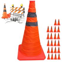 Cone Retratil Kit 22 Uni Dobravel Sinalizaçao Flexivel Obra Estacionamento Segurança Rodovia Estrada Rua Balizador Cone Retratil Kit 22 Uni Dobravel Sinalizaçao Flexivel Obra Estacionamento Segurança Rodovia Estrada Rua Balizador