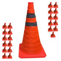 Cone Retratil Kit 23 Uni Sinalizador Obra Portatil Flexivel Baliza Rodovia Dobravel Estrada Segurança Alerta Viario Cone Retratil Kit 23 Uni Sinalizador Obra Portatil Flexivel Baliza Rodovia Dobravel Estrada Segurança Alerta Viario