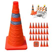 Cone Retratil Kit 24 Uni Portatil Sinalizaçao Construçao Balizador Trafego Obra Estacionamento Segurança Dobravel Cone Retratil Kit 24 Uni Portatil Sinalizaçao Construçao Balizador Trafego Obra Estacionamento Segurança Dobravel