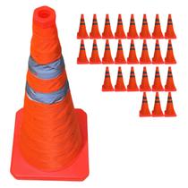 Cone Retratil Kit 25 Uni Flexivel Aviso Seguranca Obra Baliza Estrada Rodovia Sinalizaçao Alerta Dobravel Portatil Cone Retratil Kit 25 Uni Flexivel Aviso Seguranca Obra Baliza Estrada Rodovia Sinalizaçao Alerta Dobravel Portatil