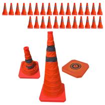 Cone Retratil Kit 28 Uni Portatil Obra Trafego Sinalizador Segurança Dobravel Estacionamento Estrada Rodovia Balizador Cone Retratil Kit 28 Uni Portatil Obra Trafego Sinalizador Segurança Dobravel Estacionamento Estrada Rodovia Balizador