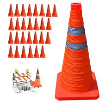 Cone Retratil Kit 28 Uni Sinalizador Viario Baliza Portatil Estrada Obra Flexivel Rodovia Segurança Dobravel Cone Retratil Kit 28 Uni Sinalizador Viario Baliza Portatil Estrada Obra Flexivel Rodovia Segurança Dobravel