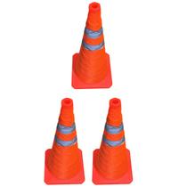 Cone Retratil Kit 3 Uni Sinalizaçao Portatil Dobravel Flexivel Segurança Obra Estacionamento Estrada Trafego Rodovia Cone Retratil Kit 3 Uni Sinalizaçao Portatil Dobravel Flexivel Segurança Obra Estacionamento Estrada Trafego Rodovia