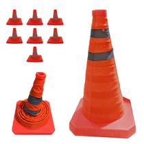 Cone Retratil Kit 7 Uni Rodovia Transito Flexivel Segurança Estrada Emergencia Dobravel Alerta Obra Sinalizaçao Rua Cone Retratil Kit 7 Uni Rodovia Transito Flexivel Segurança Estrada Emergencia Dobravel Alerta Obra Sinalizaçao Rua