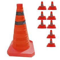 Cone Retratil Kit 8 Uni Portatil Dobravel Sinalizador Flexivel Segurança Obra Estacionamento Estrada Trafego Rodovia Cone Retratil Kit 8 Uni Portatil Dobravel Sinalizador Flexivel Segurança Obra Estacionamento Estrada Trafego Rodovia