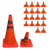 Cone Retratil Obra Kit 18 Uni Sinalizador Portatil Flexivel Baliza Rodovia Dobravel Estrada Segurança Alerta Viario Cone Retratil Obra Kit 18 Uni Sinalizador Portatil Flexivel Baliza Rodovia Dobravel Estrada Segurança Alerta Viario