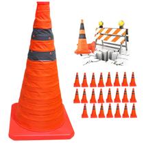 Cone Retratil Portatil Kit 23 Uni Obra Trafego Sinalizador Segurança Dobravel Estacionamento Estrada Rodovia Balizador Cone Retratil Portatil Kit 23 Uni Obra Trafego Sinalizador Segurança Dobravel Estacionamento Estrada Rodovia Balizador