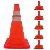 Cone Retratil Portatil Kit 5 Uni Sinalizador Dobravel Flexivel Obra Segurança Estacionamento Estrada Rodovia Balizador Cone Retratil Portatil Kit 5 Uni Sinalizador Dobravel Flexivel Obra Segurança Estacionamento Estrada Rodovia Balizador