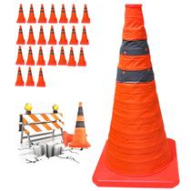Cone Retratil Portatil Obra Kit 24 Uni Trafego Sinalizador Segurança Dobravel Estacionamento Estrada Rodovia Balizador Cone Retratil Portatil Obra Kit 24 Uni Trafego Sinalizador Segurança Dobravel Estacionamento Estrada Rodovia Balizador