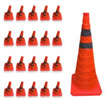 Cone Retratil Refletivo Portatil Kit 20 Uni Dobravel Sinalizaçao Estrada Trafego Obra Segurança Emergencia Balizador Cone Retratil Refletivo Portatil Kit 20 Uni Dobravel Sinalizaçao Estrada Trafego Obra Segurança Emergencia Balizador