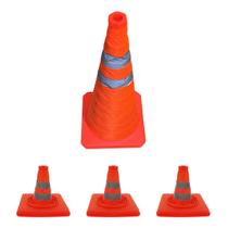 Cone Retratil Sinalizaçao Dobravel Kit 3 Uni Portatil Flexivel Trafego Obra Baliza Estacionamento Segurança Estrada Cone Retratil Sinalizaçao Dobravel Kit 3 Uni Portatil Flexivel Trafego Obra Baliza Estacionamento Segurança Estrada
