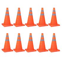 Cone Retratil Sinalizaçao Kit 10 Uni Flexivel Dobravel Portatil Seguranca Obra Baliza Estrada Trafego Rodovia Cone Retratil Sinalizaçao Kit 10 Uni Flexivel Dobravel Portatil Seguranca Obra Baliza Estrada Trafego Rodovia