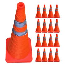 Cone Retratil Sinalizaçao Kit 16 Uni Portatil Dobravel Estrada Rodovia Balizador Flexivo Obra Segurança Emergencia Cone Retratil Sinalizaçao Kit 16 Uni Portatil Dobravel Estrada Rodovia Balizador Flexivo Obra Segurança Emergencia