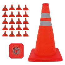 Cone Retratil Sinalizaçao Kit 20 Uni Portatil Transito Trafego Obra Segurança Dobravel Emergencia Flexivel Estrada Cone Retratil Sinalizaçao Kit 20 Uni Portatil Transito Trafego Obra Segurança Dobravel Emergencia Flexivel Estrada