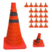 Cone Retratil Sinalizaçao Kit 21 Uni Portatil Obra Trafego Baliza Aviso Alerta Segurança Estrada Rua Dobravel Flexivel Cone Retratil Sinalizaçao Kit 21 Uni Portatil Obra Trafego Baliza Aviso Alerta Segurança Estrada Rua Dobravel Flexivel