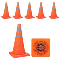 Cone Retratil Sinalizaçao Kit 5 Uni Flexivel Dobravel Portatil Seguranca Obra Baliza Estrada Trafego Rodovia Cone Retratil Sinalizaçao Kit 5 Uni Flexivel Dobravel Portatil Seguranca Obra Baliza Estrada Trafego Rodovia