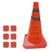 Cone Retratil Sinalizaçao Portatil Kit 6 Uni Dobravel Flexivel Seguranca Obra Baliza Estrada Trafego Rodovia Rua Cone Retratil Sinalizaçao Portatil Kit 6 Uni Dobravel Flexivel Seguranca Obra Baliza Estrada Trafego Rodovia Rua