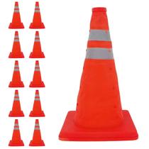 Cone Retratil Sinalizador Kit 10 Uni Transito Trafego Obra Segurança Estrada Rodovia Baliza Dobravel Portatil Flexivel Cone Retratil Sinalizador Kit 10 Uni Transito Trafego Obra Segurança Estrada Rodovia Baliza Dobravel Portatil Flexivel