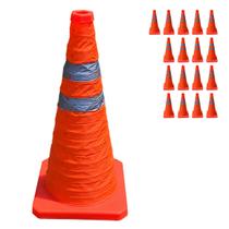 Cone Retratil Sinalizador Kit 17 Uni Viario Baliza Portatil Estrada Segurança Dobravel Obra Flexivel Rodovia Cone Retratil Sinalizador Kit 17 Uni Viario Baliza Portatil Estrada Segurança Dobravel Obra Flexivel Rodovia