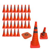 Cone Retratil Sinalizador Kit 29 Uni Obra Portatil Flexivel Baliza Rodovia Dobravel Estrada Segurança Alerta Viario Cone Retratil Sinalizador Kit 29 Uni Obra Portatil Flexivel Baliza Rodovia Dobravel Estrada Segurança Alerta Viario